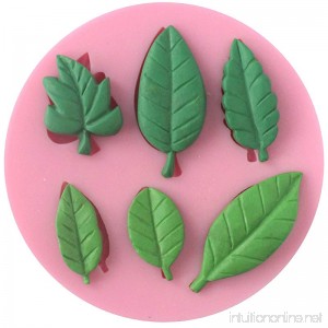 Funshowcase 6 Leaves Fondant Leaf Candy Mold for Sugar Paste Chocolate Fondant Butter Resin Polymer Clay Wax Soap Crafting Projects and Cake Decoration - B00KBCLVYG